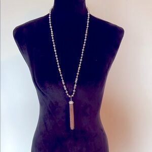 Stella and Dot Elegant Gold and Silver Tassel Necklace